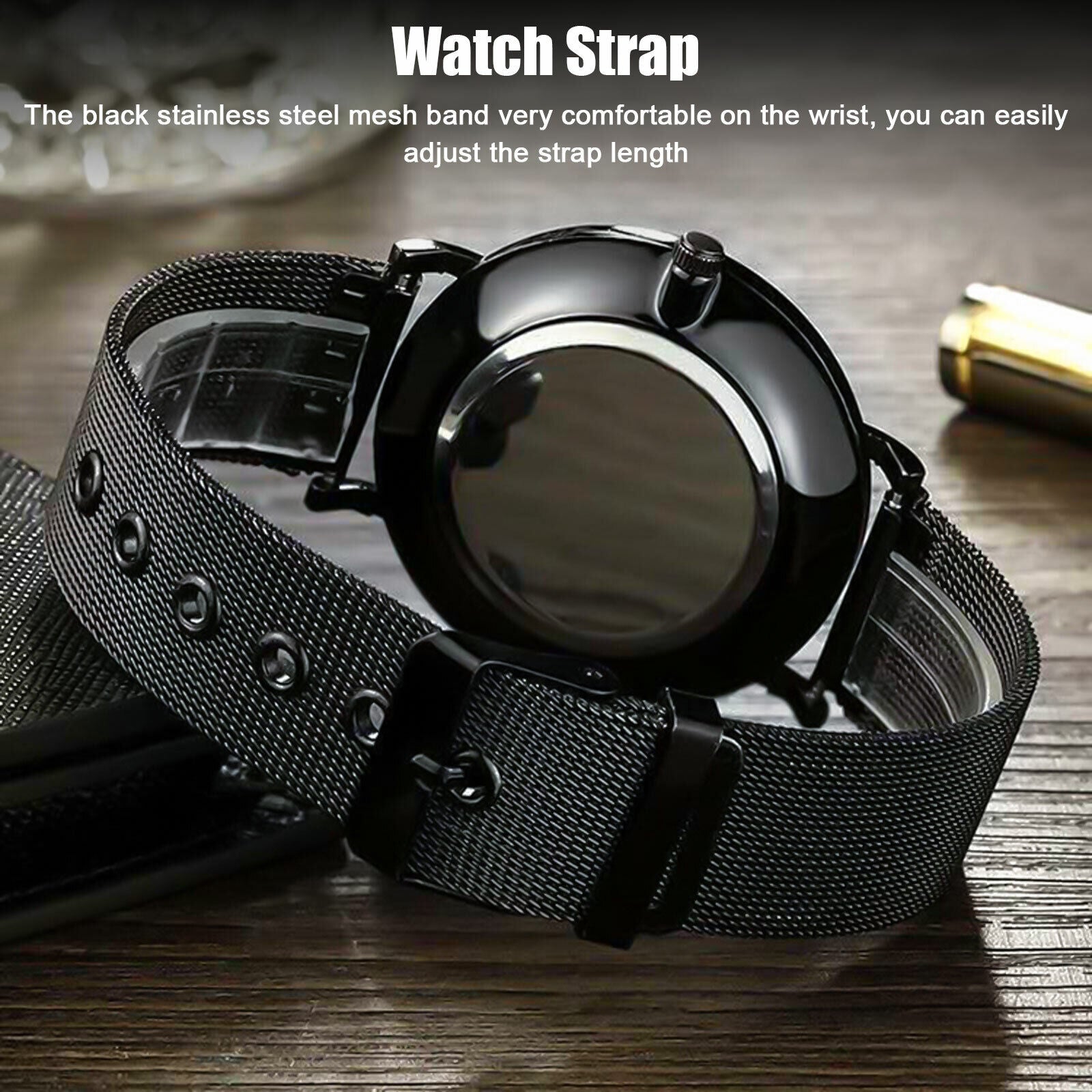 Trendy Men'S Ultra Thin Minimalist Quartz Watch Stainless Steel Sport Wristwatch